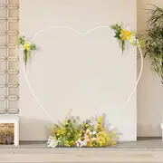 2m White Heart Shape Wedding Arch Stand Metal Flower Balloon Arbors Birthday Engagement Banquet Frame
