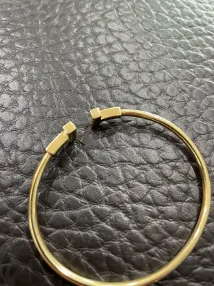 Tiffany 黃18k金Wire 縞瑪瑙 黑瑪瑙線圈手鏈 T手環手鐲～S號