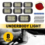 Pure White LED Rock Lights 8Pods Underglow Underbody Under Car Truck Glow Light