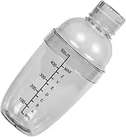 PEPLAYTAL Transparent Cocktail Shaker with Measuring Scale Heat Cold Resistant Drink Shaker for Home Bar Use No Leakage Design for Wine and Milk Tea Mixing