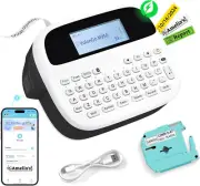 Label Maker Machine with Tapes, Label Maker Waterproof-Labels, Rechargeable Blue
