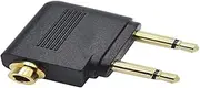 System-S Aeroplane Headphone Adaptor Double 3.5 mm Jack Aux Angled to 3.5 mm Jack Stereo