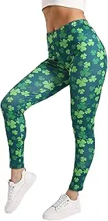 [YOGAPRO] St Patricks Day Leggings for Women, Irish Green Soft Yoga Pants, Shamrock Tights Women