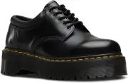 Dr. Martens Unisex 8053 Quad 5-Eye Shoe, 7 Women/6 Men, Black Polished Smooth