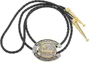 [GALPADA] Men's Western Cowboy Tie Horseshoe Leather Bow String Knot U-shape Scroll Pattern Stylish Western Neckwear