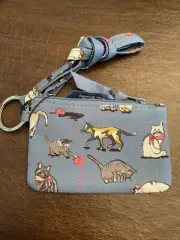 Vera Bradley Lanyard and Zip ID In Cat’s Meow Pattern NWT
