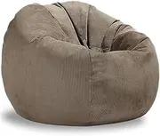 Corduroy Sofa Cover Bean Bag Chair Pouf Ottoman Big Beanbag Puff Sac Recliner Lounge Floor Corner Seat Futon (Color : Coffee Color, Size : 100cm)