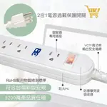 好康加 1開6插3P延長線-6尺 9尺15尺 新安規 一開六插 延長用電源線 3孔延長線 唯力KTC318A