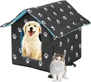 Outdoor Cat House,Outdoor Houses for Feral Cats Dogs,Waterproof Outdoor Cat Cave,Cat Houses for Outdoor Cats,Outdoor/Indoor Weatherproof Cat Houses(Black, Large-Houses)