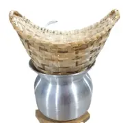 Sticky Rice Set Bamboo Basket Pot Steamer Cooking Ware 22 cm Thai Handicraft 2 p