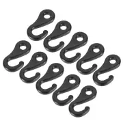 Plastic Snap Clip Hooks Buckle Tent Hook for 6.5mm Diameter Rope Black 20 pcs