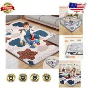 Ultimate 74"x50" Foldable Baby Play Mat - Safe, Clean & Comfortable Joy for Kids