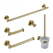 Brushed Gold Bathroom Accessories Towel Bar Bath Robe Hook Brass Bathroom Sets