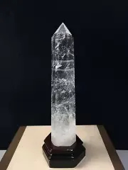 4.05LB Natural clear crystal obelisk quartz tower point healing decor+stand
