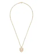 Dinh Van 18K Yellow Gold Double Coeurs Diamond Pendant Necklace, 17.7