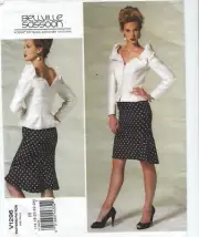 Vogue 1296 pattern Bellville Sassoon top & skirt size 16-24 low neck shaped hem