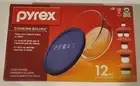 Pyrex Simply Store 12 Piece Set Clear Glass Storage containers with Blue Lids