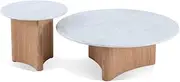 Zafar Nested Marble Coffee Table - Natural