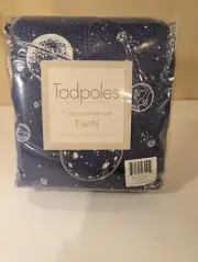 Tadpoles Galaxy Planet Blue Twin Sheet Set 3pc Microfiber Space Theme New