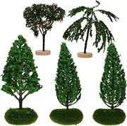 5pcs Miniature Garden Model Tree Tabletop Mini Figure Multi-function Tree Figure Realistic Mini Figurine Models Realistic Tree Figure Ob11 Three-dimensional Plastic Materials