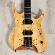 Mayones Hydra Elite 6 Headless Guitar, Ebony Fingerboard, Trans Natural Satine
