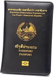 [CHUAN boutique] Laos Passport Holder Protective Cover Unisex Passport Bag Leather Short Business Durable Passport Case Passport Cover