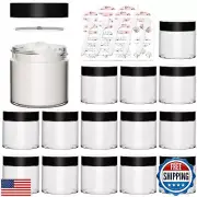 4 oz 15 Pack Clear Glass Jars with Lids,120ml Empty Glass Cosmetic Jars with