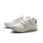 NEW BALANCE 童鞋 NB 574 白 粉紅漆皮 黏帶 中童 PV5742BA