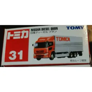 TOMY TOMICA 舊藍標 31 初回 新車貼 日產 DIESEL QUON 卡車 鷗翼車 貨車 貨櫃車 運輸車