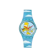 Swatch x The Simpsons Angel Bart 34mm Quartz Sky Blue