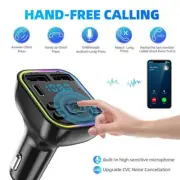 Bluetooth 5.0 Fm Wireless Audio Transmitter Car Handsfree Pd Type-c Dual USB 3.1