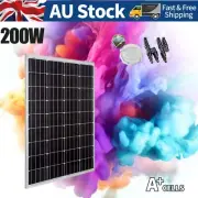 200W 12V Fixed Solar Panel Mono Home Boat Caravan Camping Power Battery Charging