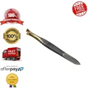 Manicare Finest Quality Stainless Steel Slant Tweezers Gold Tipped