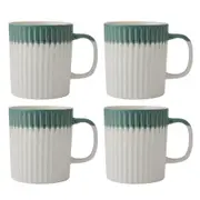 4PK Mikasa 410ml Textured Coffee Mug Cup Stoneware Drinkware w/ Handle Green