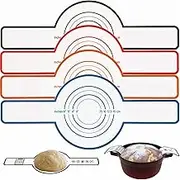 4 Pack Silicone Baking Mat for Dutch Oven Silicone Dutch Oven Liner Silicone Long Handled Sling for Bread Baking Supplies Sourdough Dough, 8.5 Inch