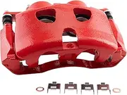 [TRQ] Front Left Brake Caliper w/Bracket Performance Red Drivers Side Compatible with 2010-2021 Ford Expedition 2010-2011 F-150 2009-2021 Lincoln Navigator