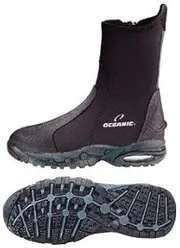New Oceanic Neo-Classic 5.0mm Heavy Duty Molded Sole Zipper Boots for Scuba Diving & Watersports (Size 5)/LID