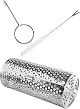 1 Set BBQ Grill Roaster Stainless Steel Rolling Cage with Hook Lightweight Grilled Mesh for Outdoor Cooking for Gas and Tube Grilling