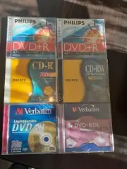 LOT OF 6 SEALED COLLECTABLE CDs DVDs PHILIPS SONY Verbatim