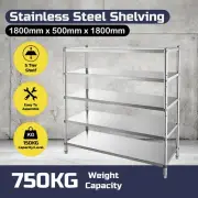 STAINLESS STEEL METAL STORAGE SHELF RESTAURANT KITCHEN BENCHTOP FREEZER SS180 -B