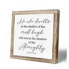 Scripture Sign, Psalm 91:1 Sign, He Who Dwells in the Shelter Christian 08