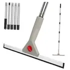 Floor Squeegee Scrubber for Window and Tile Cleaning, 60'' Long Handle Window