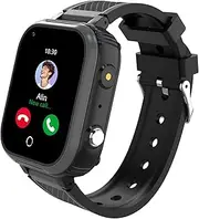 4G Smart Watch for Kids with GPS Tracker Video Calling, Text Voice & Whatsapp, SOS, Music, Bluetooth, Camera, WiFi, Pedometer, Class Mode for 4-12 Boys Girls Birthday Gifts. (Black)