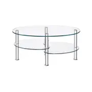 Costway 3-tier Glass Coffee Table w/Display Shelf