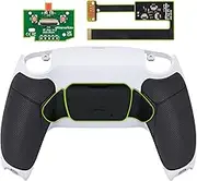 eXtremeRate Black Rubberized Grip Programable RISE 2.0 Remap Kit for PS5 Controller BDM 010 BDM 020, Upgrade Board & White Redesigned Back Shell & Black Back Buttons for PS5 Controller - NO Controller