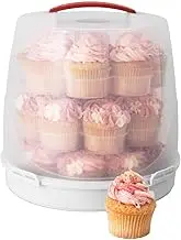 Avanti Universal Cupcake and Round Cake Carrier, 3 Tier, 24 Cupcake Capacity