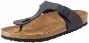 Women Birkenstock City Thong Sandal Gizeh Black Birko-Flor Regular
