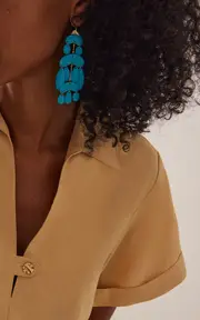 [Ten Thousand Things] Exclusive Riviera 18K Yellow Gold Turquoise Mini Chandelier Earrings