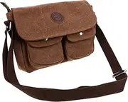 [VANZACK] Men's Vintage Canvas Chest Bag Casual Shoulder Bag Small Messenger for Men Black