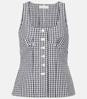 [Faithfull] Faithfull Gingham cotton poplin top AU 16 black